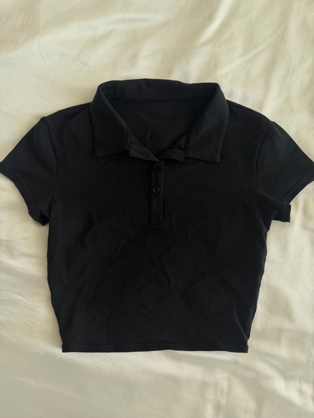 ALO Yoga Black Polo Crop Top